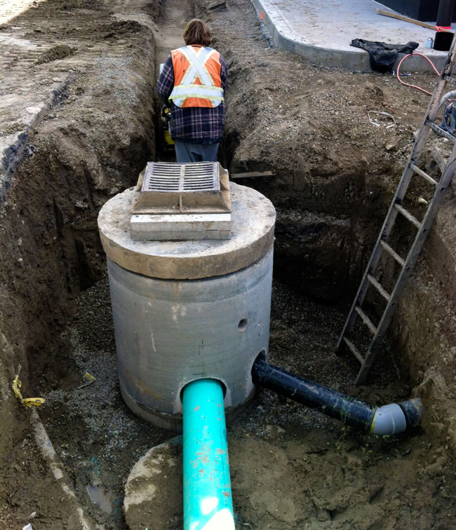Photo of Proper Catch Basin Installation 
